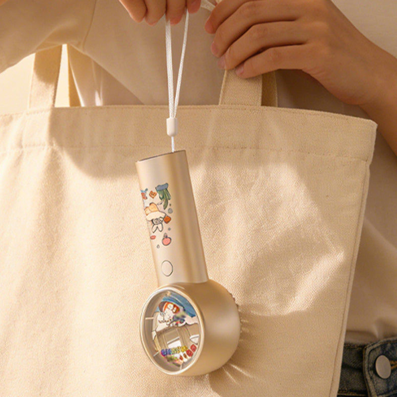 Ladies portable hand fan with cute summer design Bowlift
