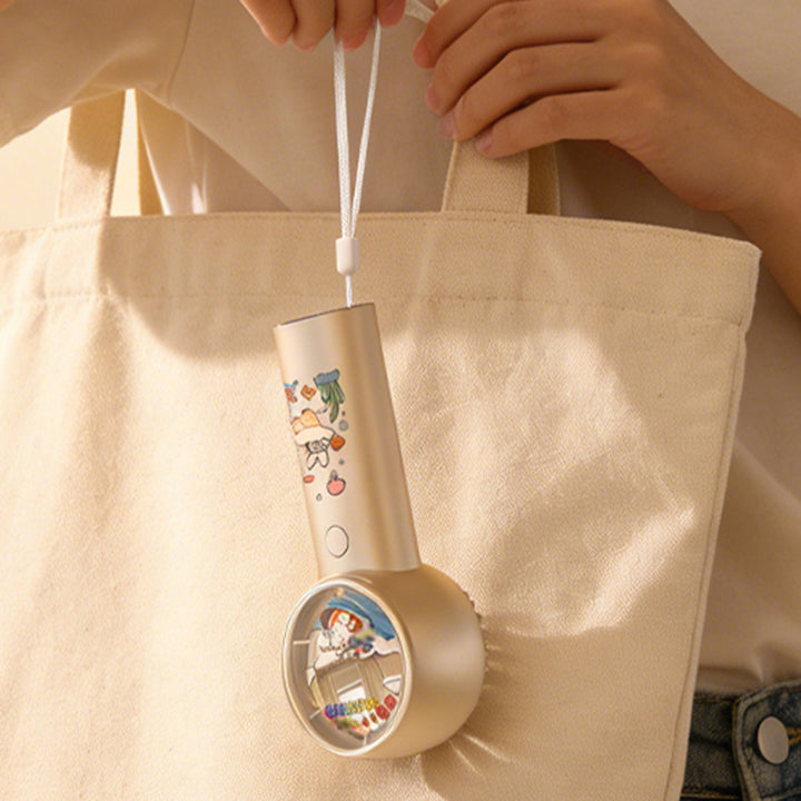 Ladies portable hand fan with cute summer design Bowlift