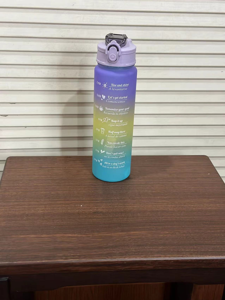 Women's Motivational Water Bottle with Time Markers Bowlift