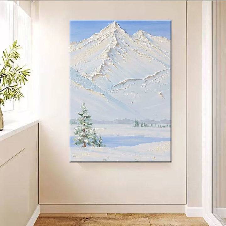 Relief Mountain Scene Canvas Art