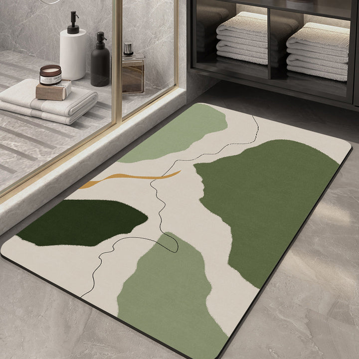 Contemporary Geometric Bath Rug Bowlift