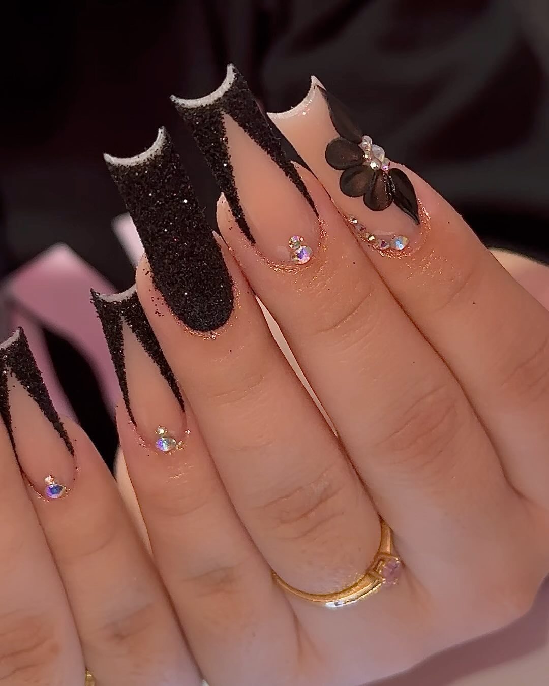 Ornate Butterfly-Inspired Acrylic Nail Extensions Bowlift