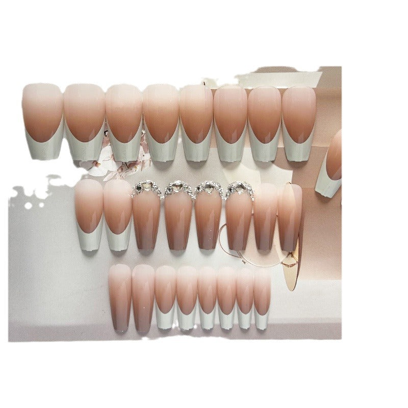 Decorative Press-On Nail Tips with Rhinestone Accent Bowlift