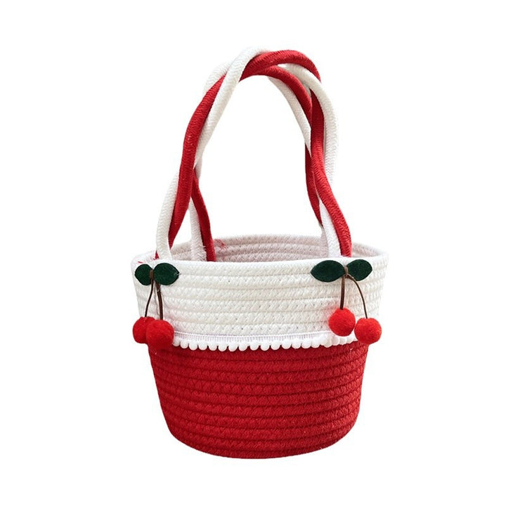 Ladies Playful Storage Basket with Pom-Pom Decoration Bowlift