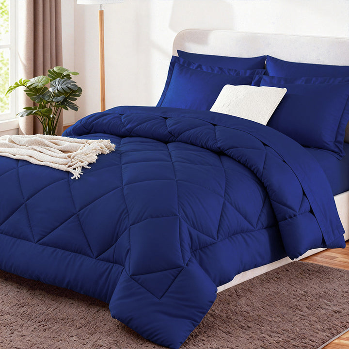 Luxurious Diamond Quilted Comforter Set Bowlift
