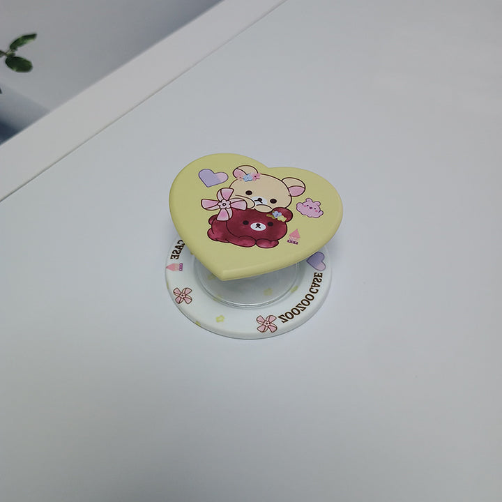 Heart-Shaped Character Phone Grip Bowlift