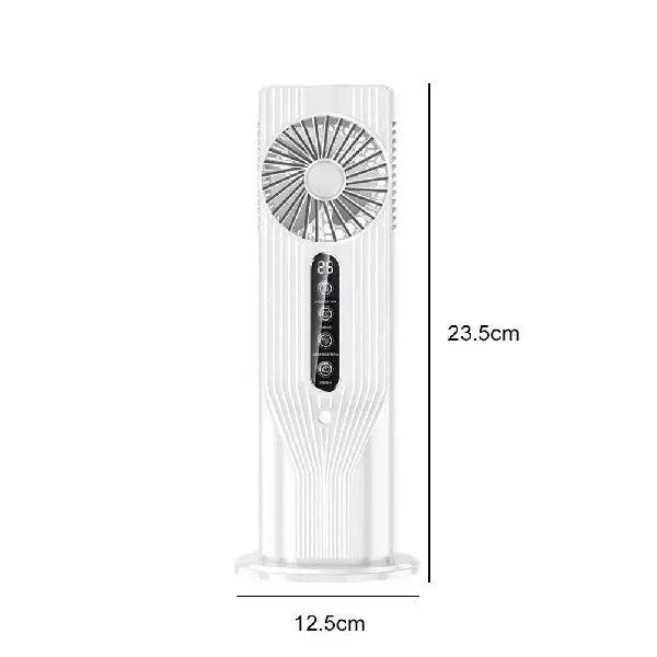 Unisex one size rechargeable vertical desktop fan with LED display touch control adjustable tilt base Bowlift