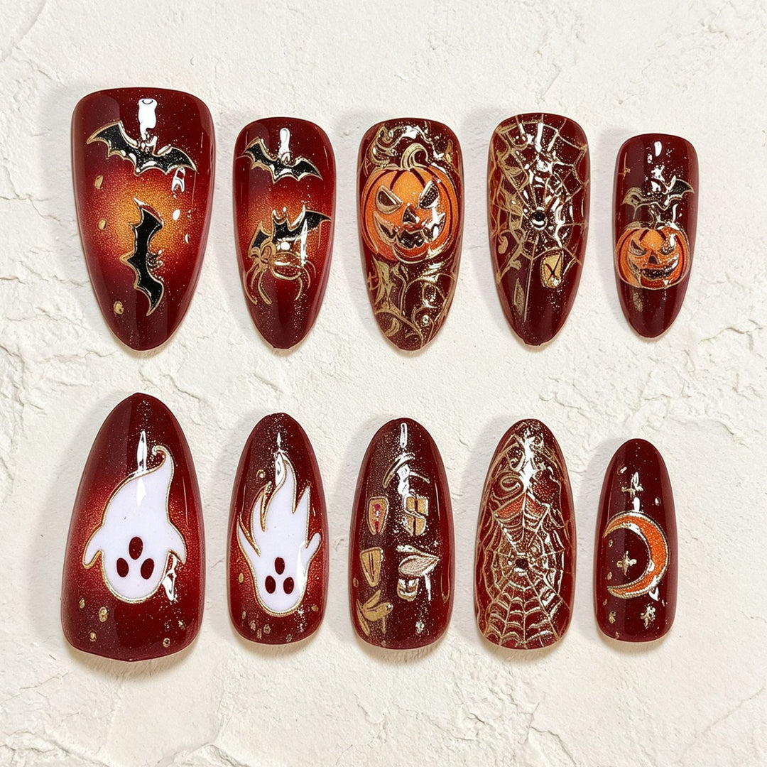 Halloween-Themed Decorative Press-On Nails Bowlift
