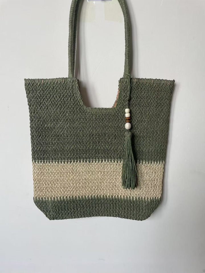 Woven Natural Material Crossbody Bag Bowlift