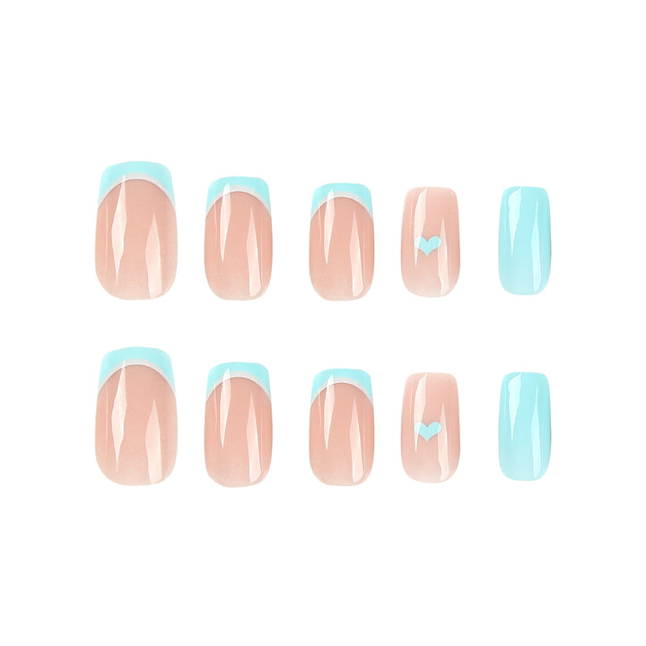 Artful nail art with pastel blue accents Bowlift