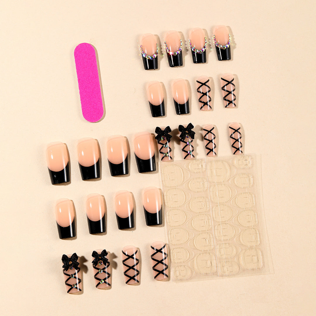 Decorative 3D Nail Art Extensions with Bow Accents Bowlift