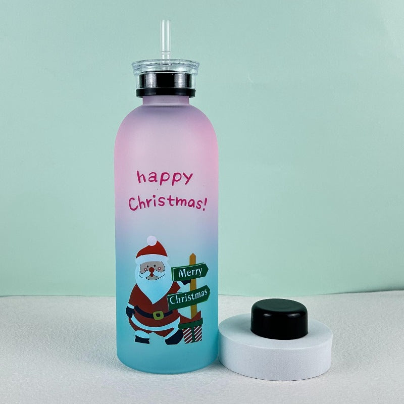 Ladies Motivational Water Bottle with Cheerful Christmas Design Bowlift