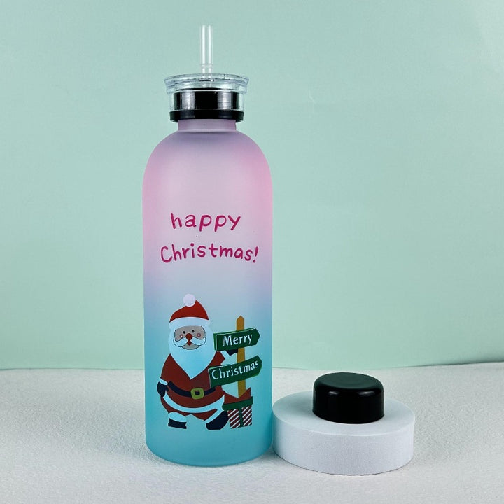 Ladies Motivational Water Bottle with Cheerful Christmas Design Bowlift