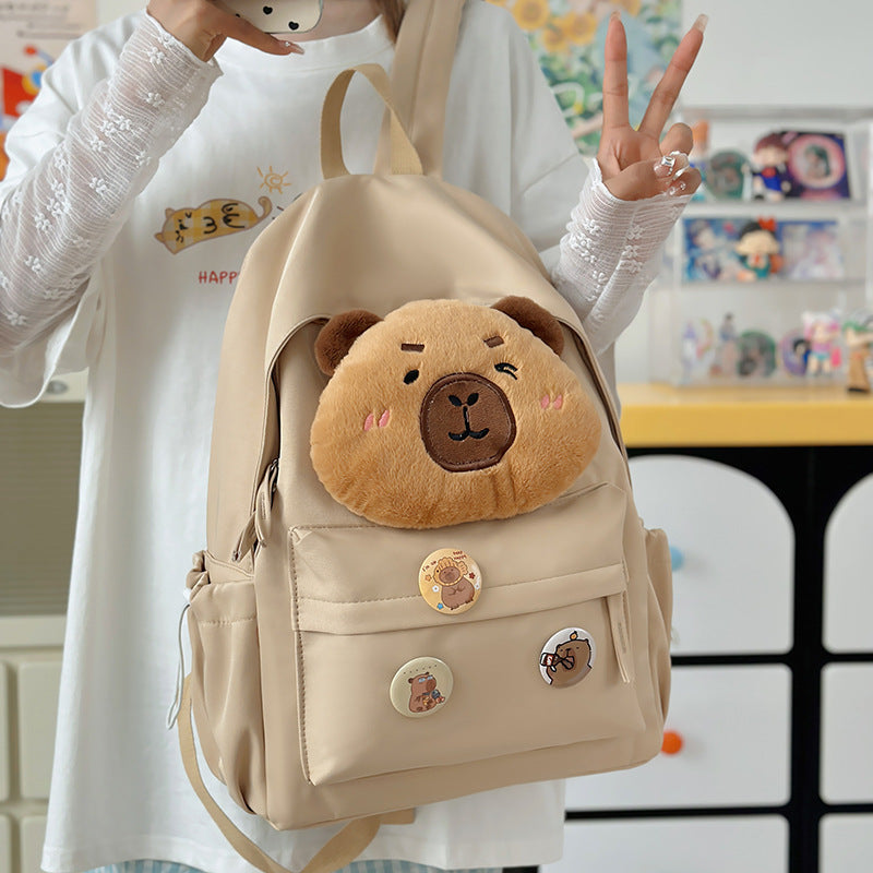 Backpack with Cozy Bear Design and Practical Compartments Bowlift