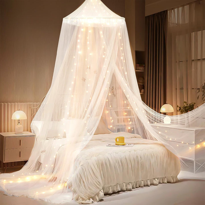 Enchanting Canopy Bed Tent with LED Lights Bowlift