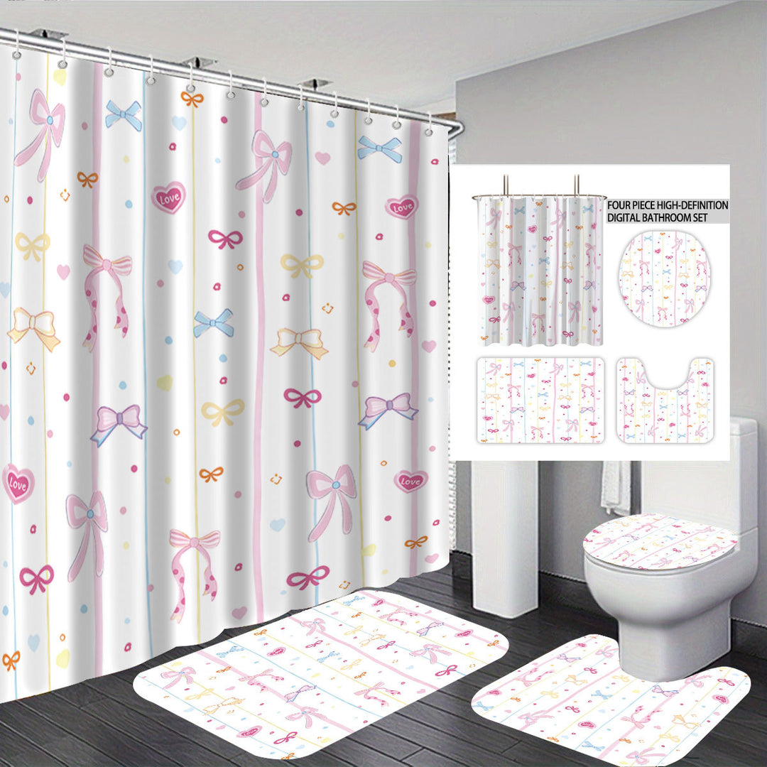 Bunny-Themed Digital Bathroom Decor Set Bowlift