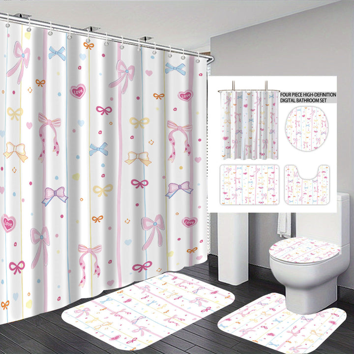 Bunny-Themed Digital Bathroom Decor Set Bowlift