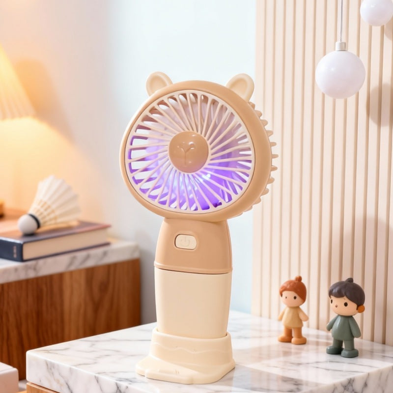 Women Portable Hand Fan in Cute Bear Design Bowlift