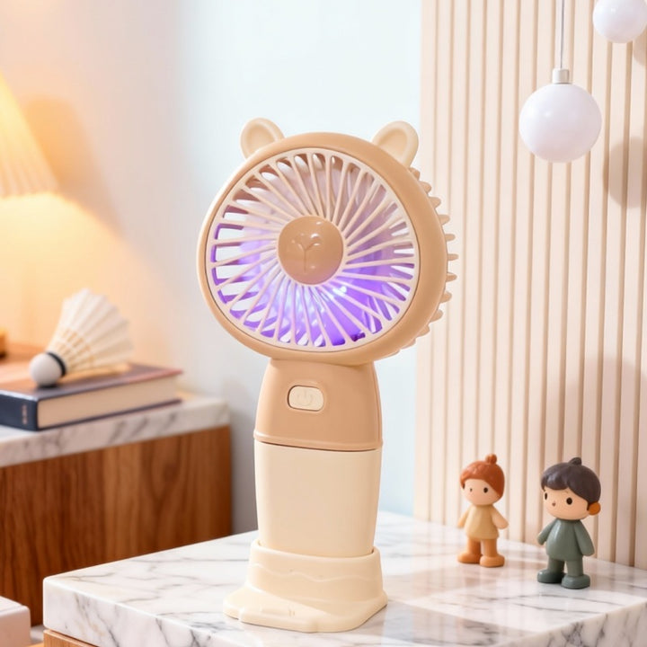 Women Portable Hand Fan in Cute Bear Design Bowlift