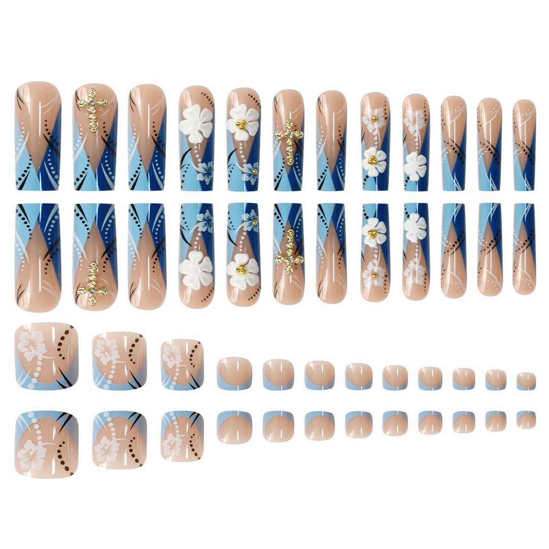Floral Design Acrylic Nail Extensions Bowlift