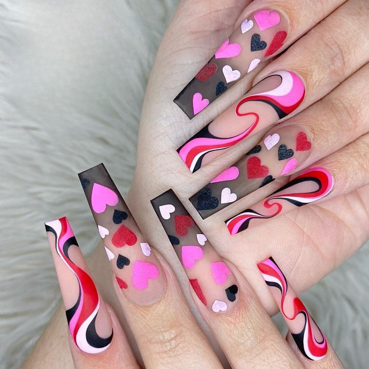 Creative Heart Pattern Art Nails Bowlift