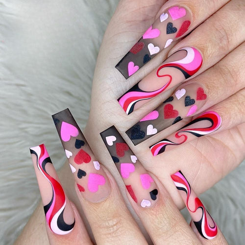 Creative Heart Pattern Art Nails Bowlift