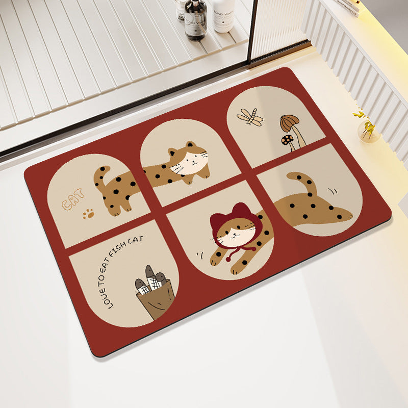 Playful Cartoon Dog-Themed Bath Mat Bowlift