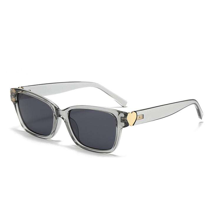 Women's fashionable square sunglasses with heart accents Bowlift