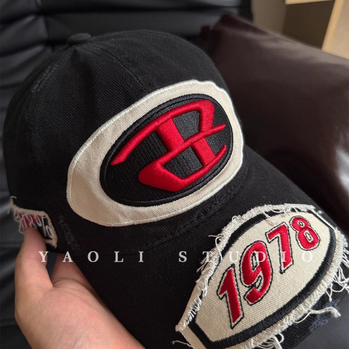 Men's Distressed Graphic Logo Baseball Cap Bowlift
