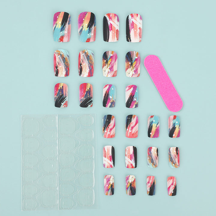 Nail Art Set with Creative Color Patterns Bowlift