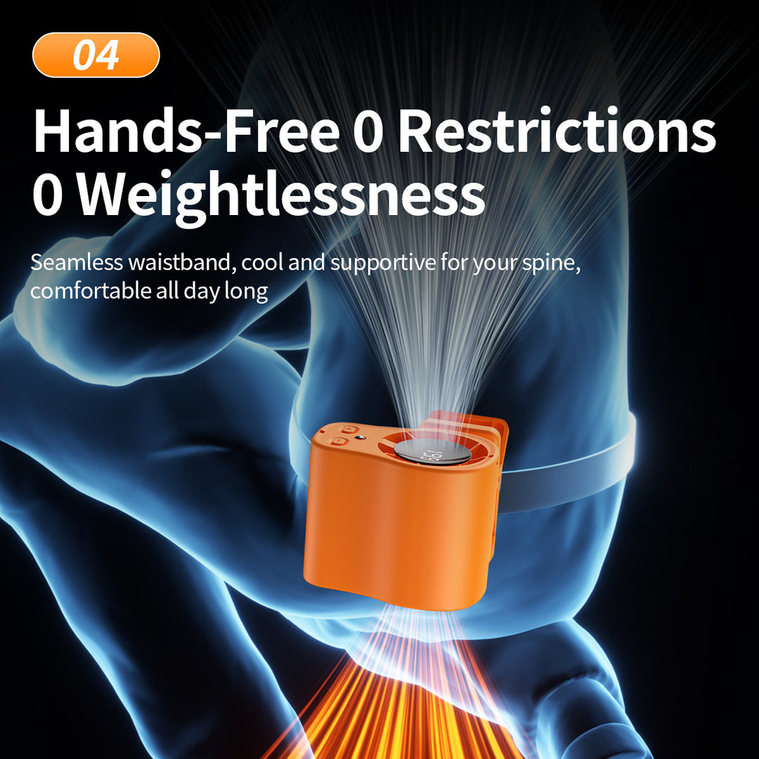 Unisex nan portable clip-on waist cooling fan with LED display Bowlift