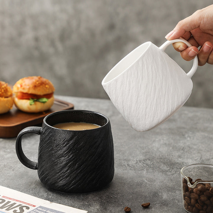 Textured Ceramic Oversized Coffee Mug five hundred fifty milliliter with Ergonomic Handle Bowlift