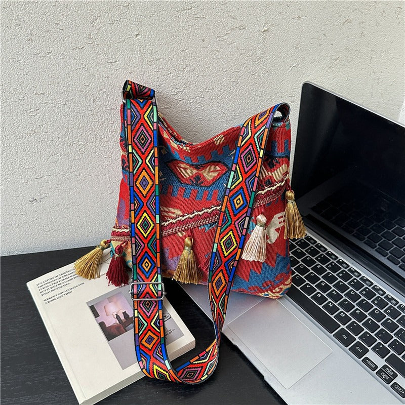 WoBohemian Style Embroidered Shoulder Bag Bowlift