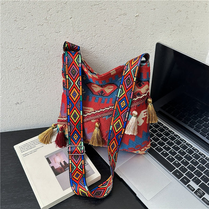 WoBohemian Style Embroidered Shoulder Bag Bowlift