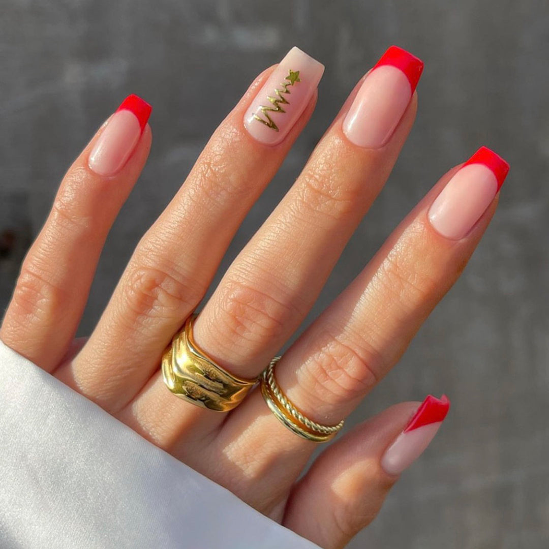 Elegant Stiletto Press-On Nail Set with Unique Design Bowlift