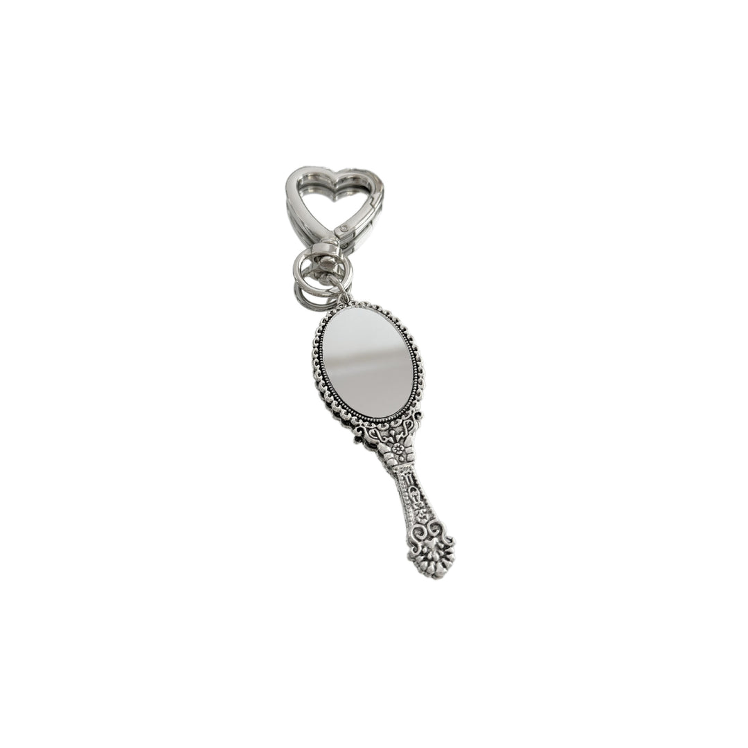 Vintage-Style Compact Mirror Keychain Bowlift