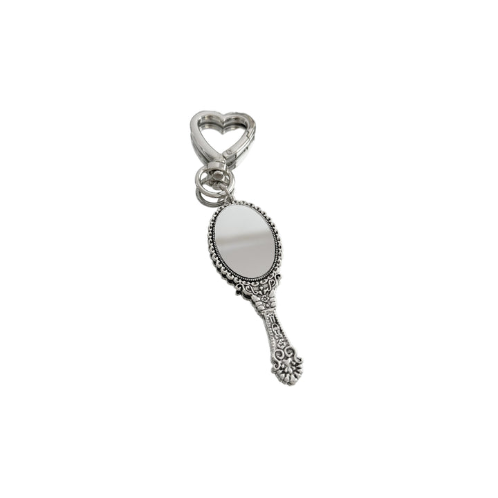 Vintage-Style Compact Mirror Keychain Bowlift