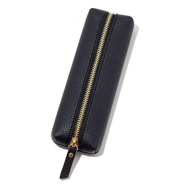 Premium Leather Zippered Pencil Case Bowlift