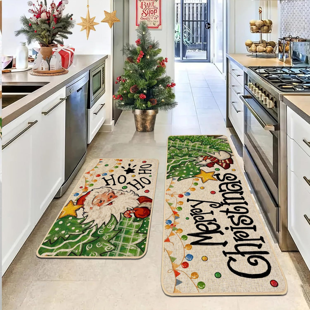 Festive Holiday Kitchen Runner Mat Bowlift