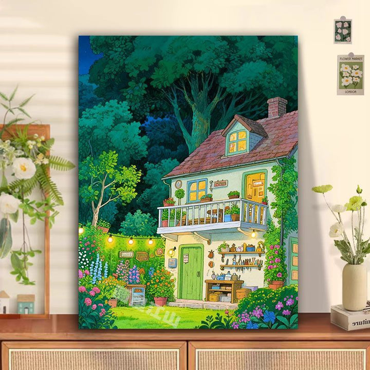 Cozy Cottage Landscape Wall Art Bowlift