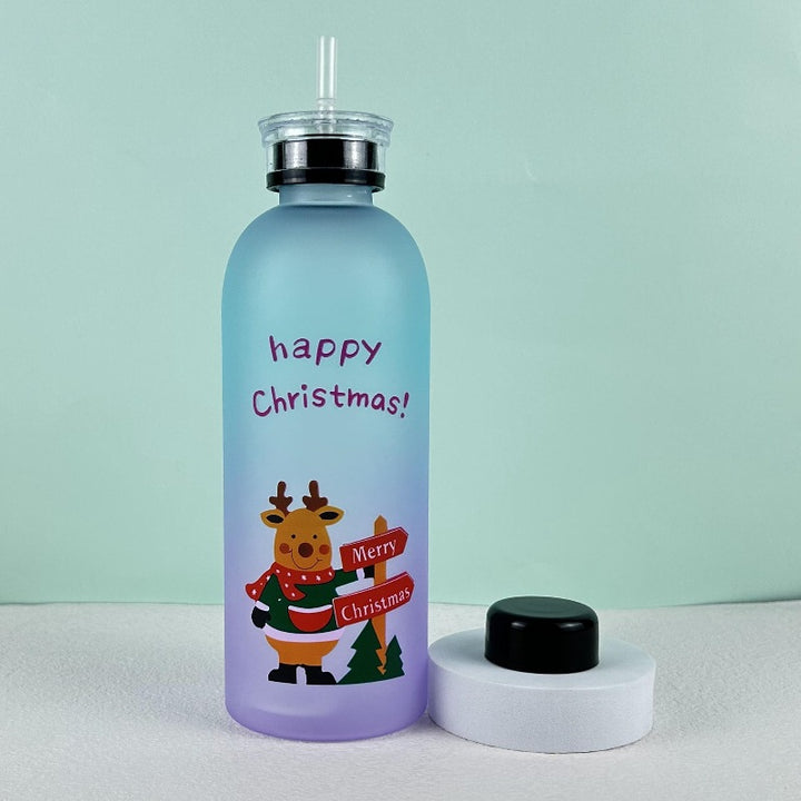 Ladies Motivational Water Bottle with Cheerful Christmas Design Bowlift