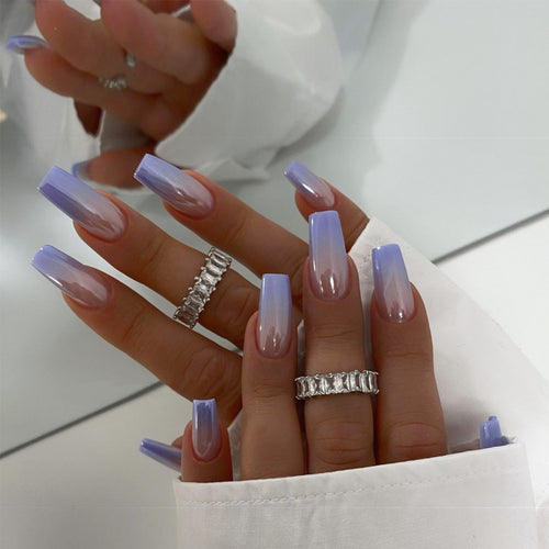 Elegant Ombre Long Press-On Nails Bowlift