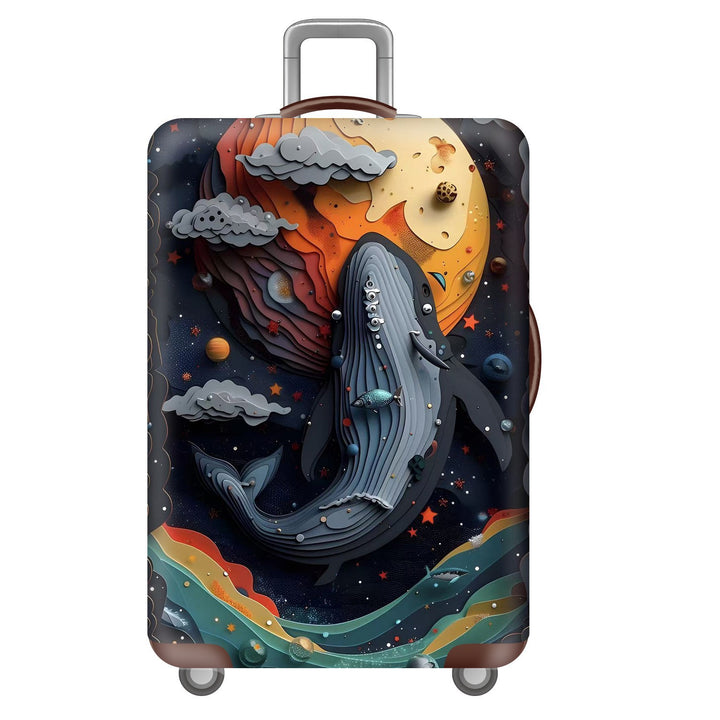 Unisex nan robust Hart shell trolley with lion portrait motif print, shock-resistant ABS polycarbonate shell, multi-wheeled chassis and TSA security lock Bowlift