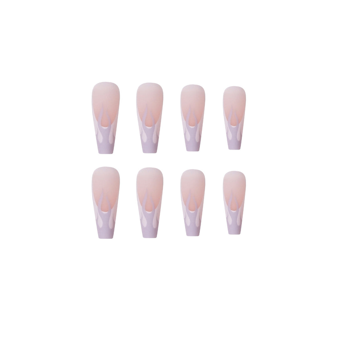Artistic Nail Extensions in Elegant Flame Design Bowlift