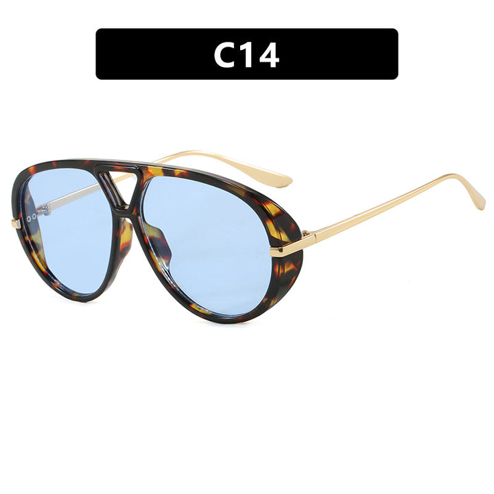 Women's oversized sunglasses with elegant plastic frame and mirrored lenses Bowlift