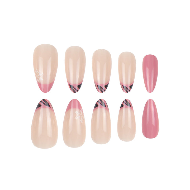 Artistic Stiletto Press-On Nail Set with Elegant Design Bowlift