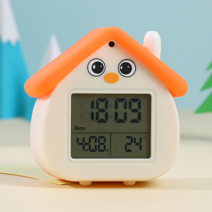 Digital Alarm Clock in Cute House Design Bowlift