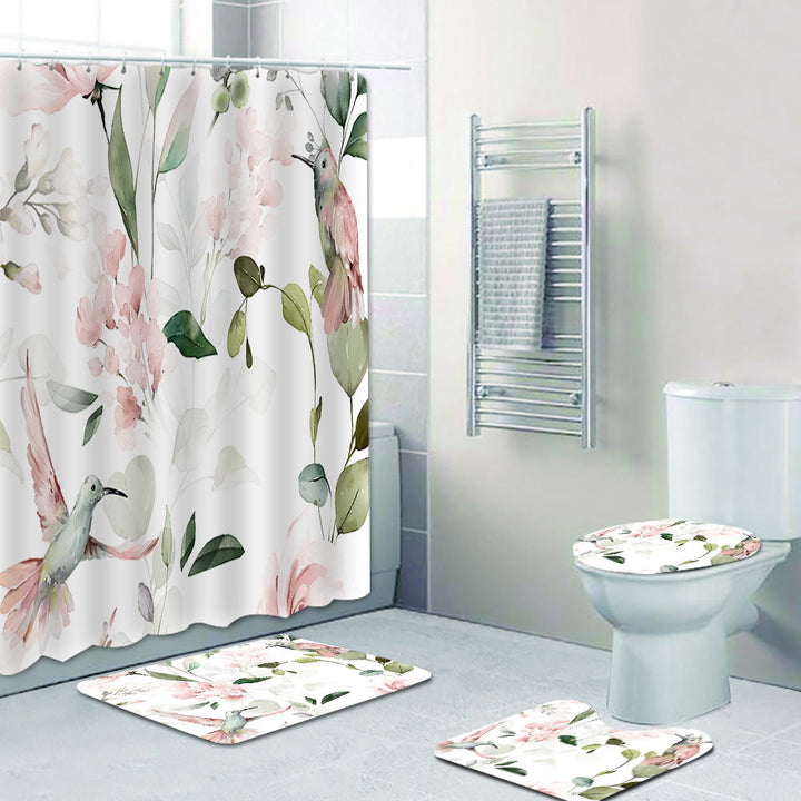 Floral Patterned Shower Curtain Bowlift