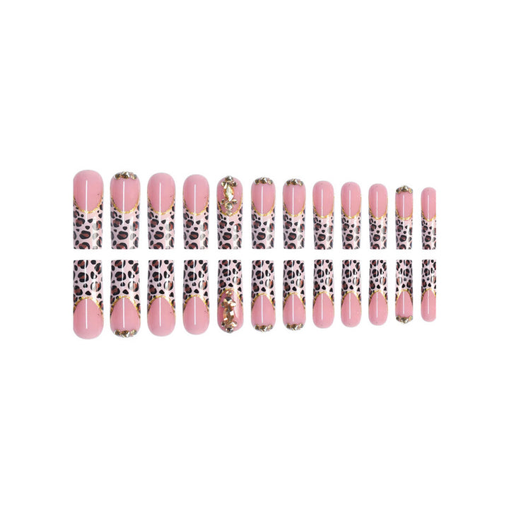 Decorative Stiletto Press-On Nails with Gold Accents Bowlift