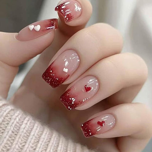 Romantic Nail Art with Heart Motifs Bowlift